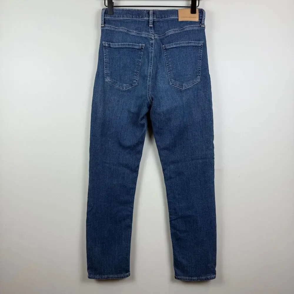 Citizens of Humanity Jolene Jeans Women 27 Blue Denim Button Fly Ankle Straight‎